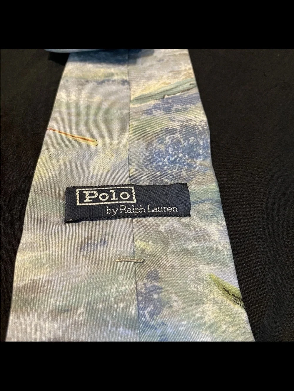 Vintage Polo Ralph Lauren Silk Necktie Handmade White Water Rafting Kayak Tie